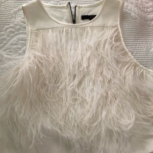 Tibi Ostrich Feather stop